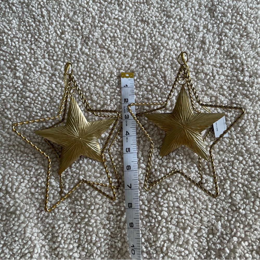 Gold star holiday ornaments - Picture 6 of 7